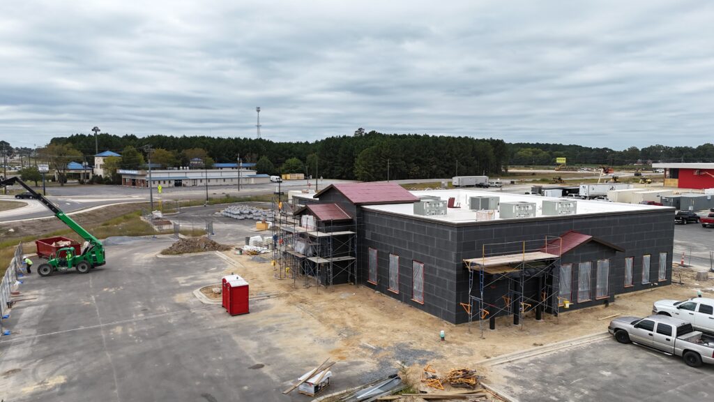 Aerial Commercial RTUs On Roof