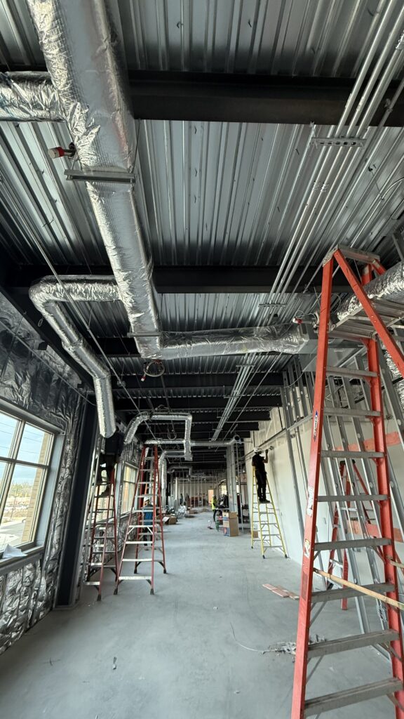 Ductwork Install With Ladders